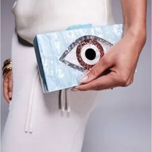 Silver acrylic Eye Clutch